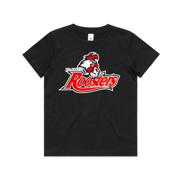 Roosters Mascot Youth Tee - Black Thumbnail